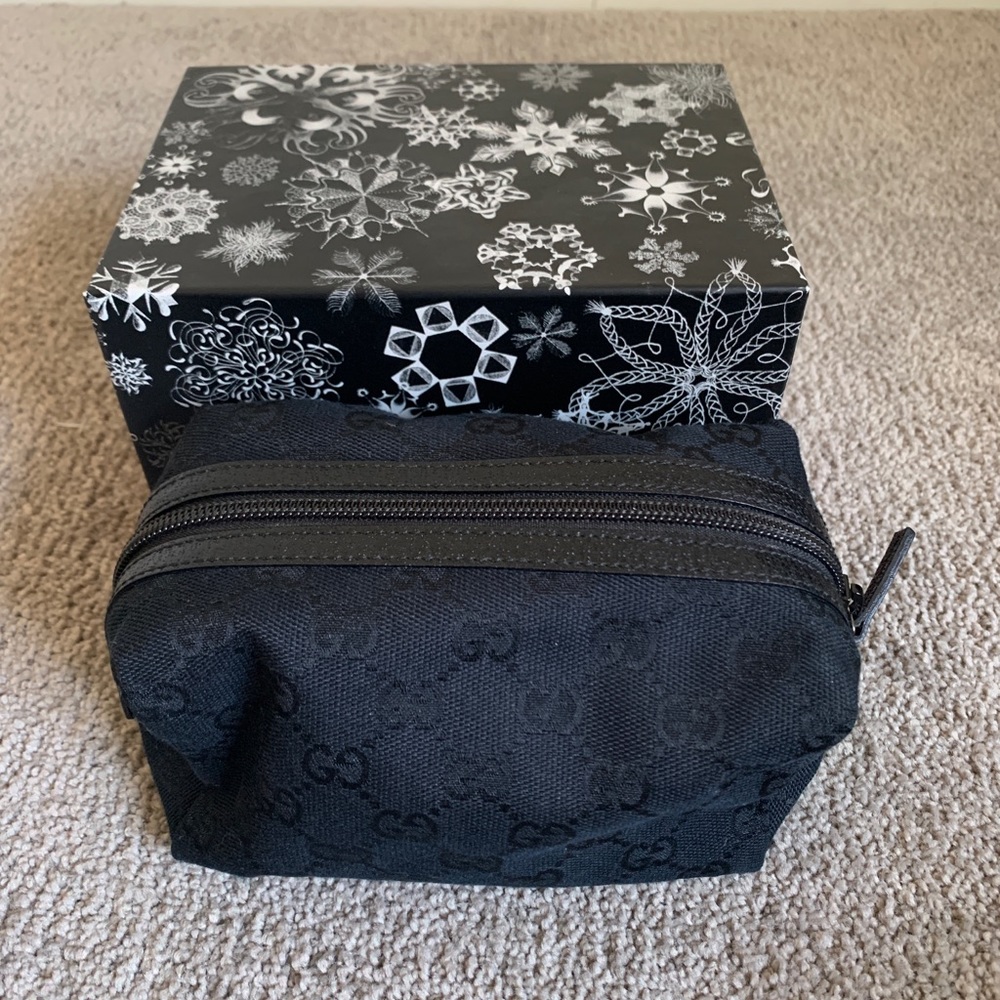 GUCCI Monogram Small Cosmetic Case Black